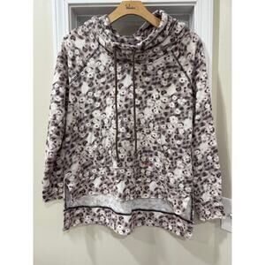 Peace Love World Floral Cowl Neck Hoodie – “Love Is Something You Become”